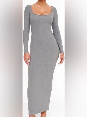 skims body long sleeve slip dress Skims Body Long Sleeve Slip Dress - Onyx